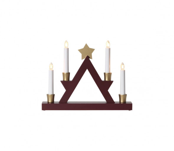 Eglo 410409 - Świecznik bożonarodzeniowy JULLE 4×E10/3W/230V czerwony