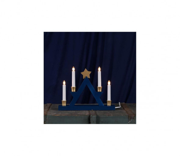 Eglo 410411 - Świecznik bożonarodzeniowy JULLE 4×E10/3W/230V niebieski
