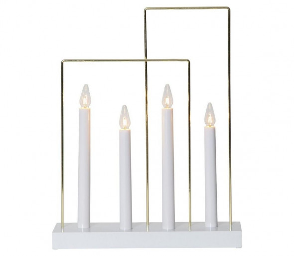 Eglo 410985 - Świecznik bożonarodzeniowy GLOSSY FRAME 4xE10/3W/230V biały