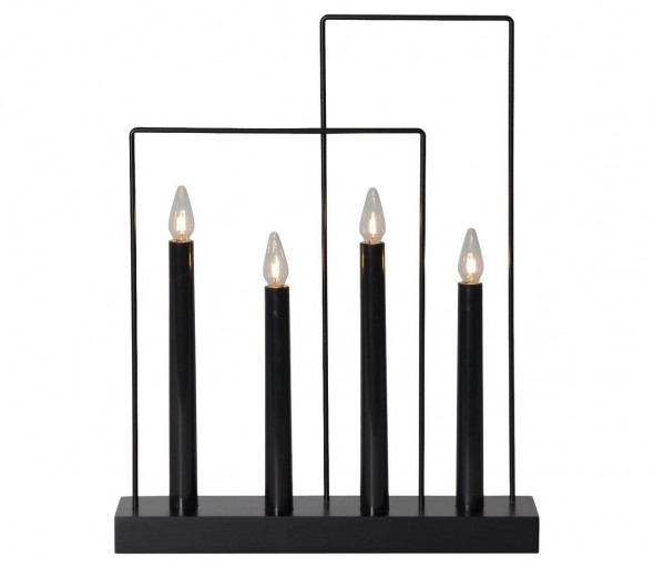 Eglo 410986 - Świecznik bożonarodzeniowy GLOSSY FRAME 4xE10/3W/230V czarny