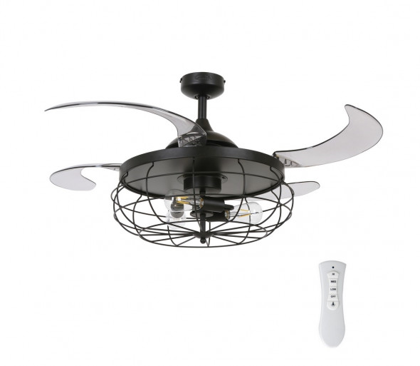 FANAWAY 212920 - LED Wentylator sufitowy INDUSTRI 3xE27/4W/230V czarny