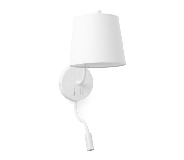 FARO 29329 - LED Kinkiet BERNI 1xE27/20W + LED/3W/100-240V biały