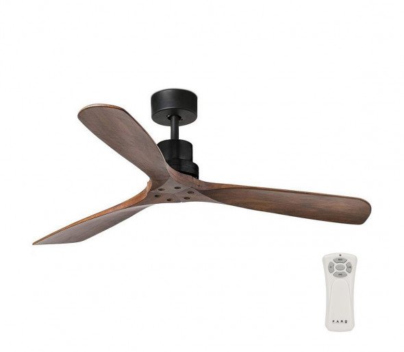FARO 33516DC - Wentylator sufitowy LANTAU czarny/brązowy + pilot