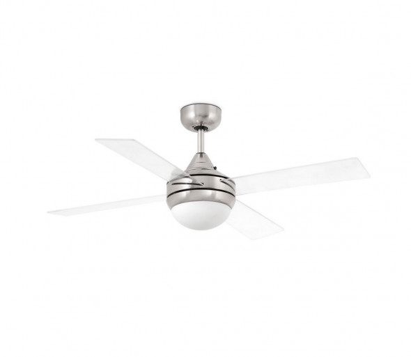 FARO 33696 - Wentylator sufitowy MINI ICARIA 2xE14/8W/230V chrom/przezroczysty