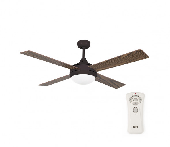 FARO 33702 - Wentylator sufitowy ICARIA ze zdalnym sterowaniem 2xE27/20W/230V brązowy