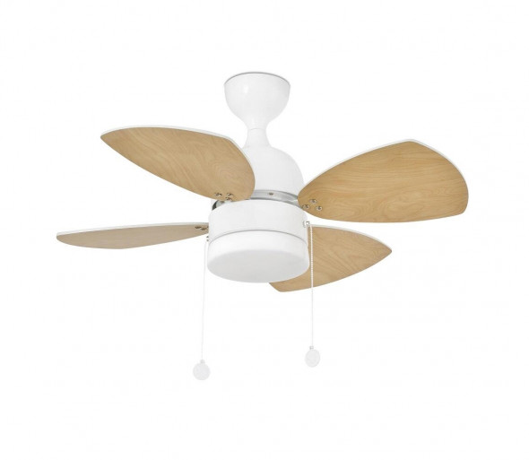 FARO 33704 - Wentylator sufitowy MEDITERRÁNEO 1xE14/8W/230V biały/brązowy