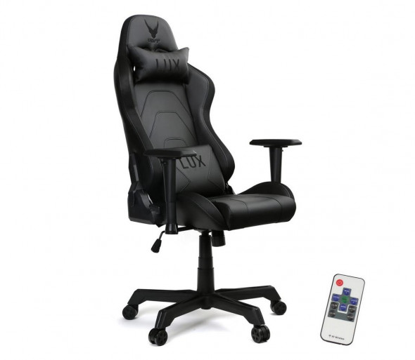 Fotel gamingowy VARR Lux z podświetleniem LED RGB + zdalne sterowanie, czarny