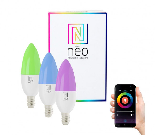 Immax NEO 07716C - SET 3x LED RGB Ściemniana żarówka E14/5,5W/230V Wi-Fi