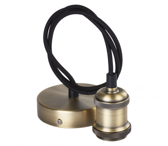 Kabel zasilający VINTAGE E27 mosiądz