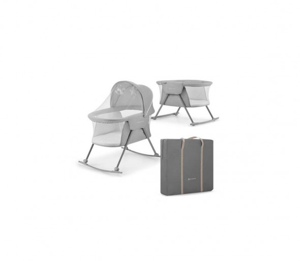 KINDERKRAFT - Łóżeczko dziecięce 3v1 LOVI szare