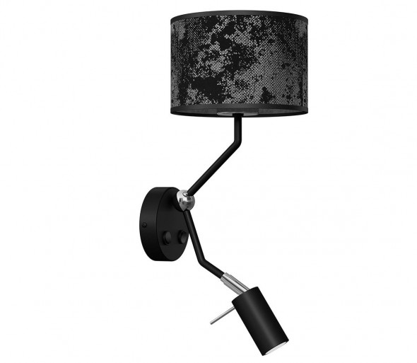 Kinkiet SATINO 1xE27/40W/230V + 1xGU10/7W czarny/szary