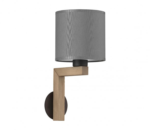 Kinkiet TROY 1xE27/15W/230V szary/drewno