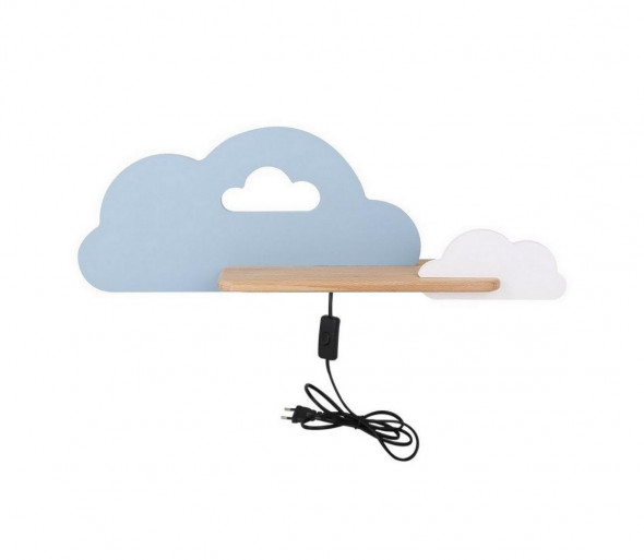 LED Kinkiet dla dzieci z półką CLOUD LED/5W/230V niebieski/biały