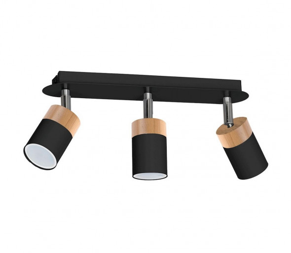 LED Oświetlenie punktowe JOKER BLACK WOOD 3xGU10/8W/230V