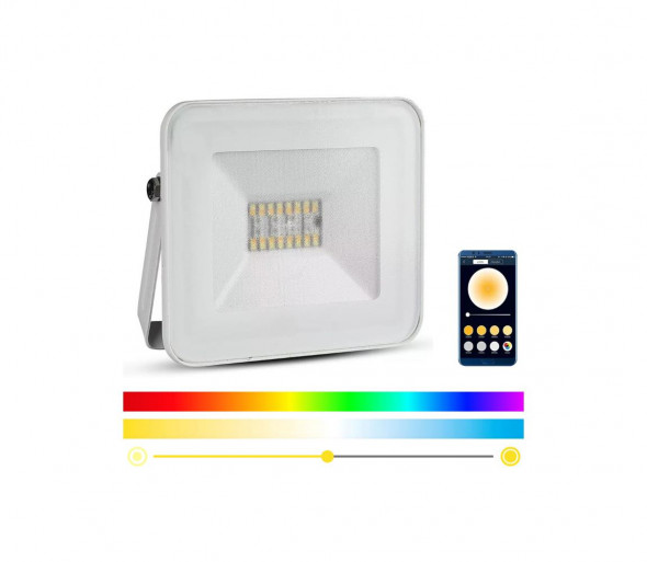 LED RGB Reflektor LED/20W/230V IP65 biały