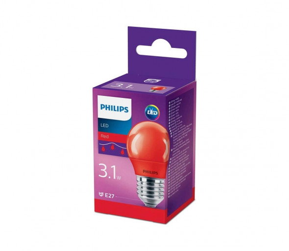 LED Żarówka Philips E27/3,1W/230V czerwona
