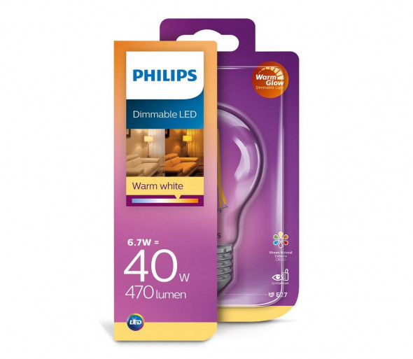 LED Żarówka ściemnialna VINTAGE Philips E27/6,7W/230V 2200K-2700K