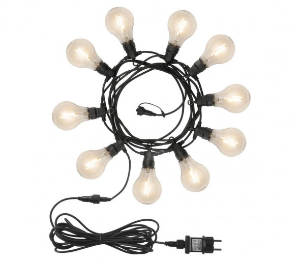 LED Zewnętrzny łańcuch dekoracyjny 10xA60 7,5m IP44 ciepła biel