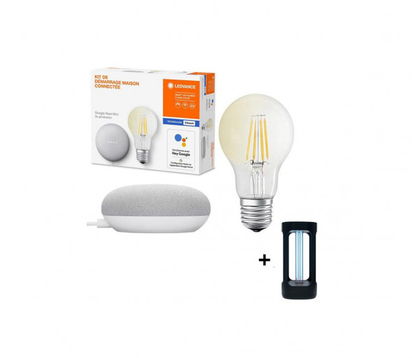 Ledvance - Inteligentny głośnik Google Nest Mini Wi-Fi + LED Żarówka E27