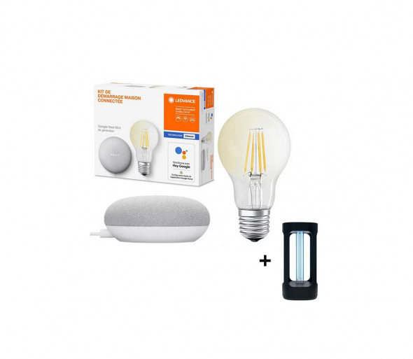 Ledvance - Inteligentny głośnik Google Nest Mini Wi-Fi + LED Żarówka E27