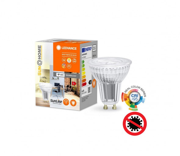 Ledvance - LED Ściemniana żarówka antybakteryjna PAR16 GU10/4,9W/230V Wi-Fi