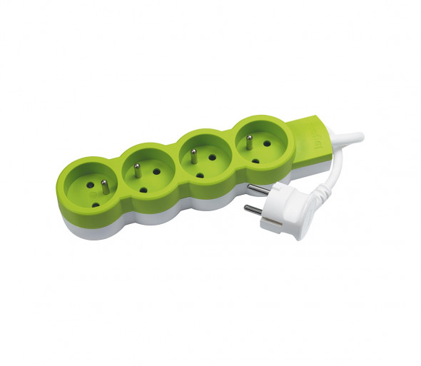Legrand 50206 - Przedłużacz 230V/10A 4x2P+T 1,5M zielony