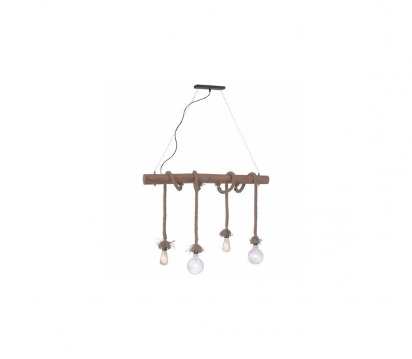 Leuchten Direkt 15483-18 - Żyrandol na lince ROPE 4xE27/60W/230V
