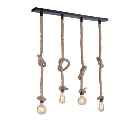 Leuchten Direkt 15487-18 - Żyrandol na lince ROPE 4xE27/15W/230V
