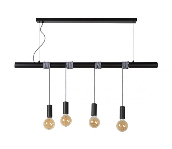 Lucide 08425/04/30 - Żyrandol na lince JAIME 4xE27/60W/220V czarny