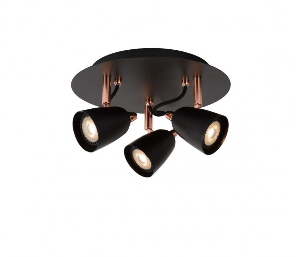 Lucide 26956/15/17 - LED oświetlenie punktowe RIDE-LED 3xGU10/5W/230V miedź