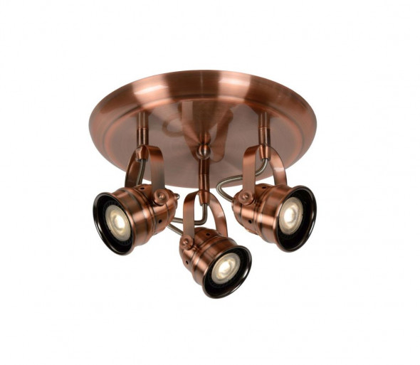 Lucide 77974/15/17 - LED Oświetlenie punktowe CIGAL 3xGU10/5W/230V miedziany