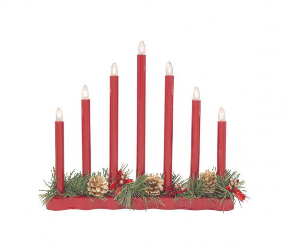 Markslöjd 704018 - LED Świąteczny świecznik HOL 7xE10/0,06W/230V czerwony