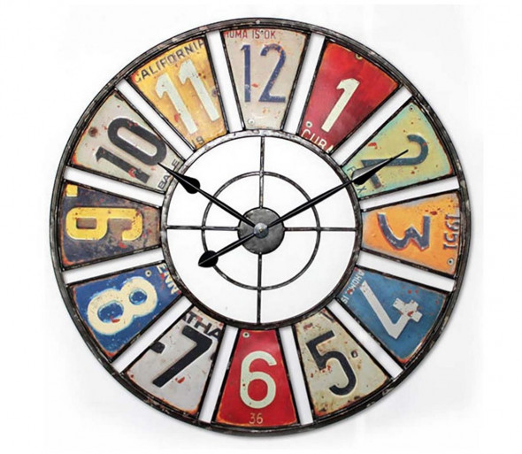 Nedis 306965 - Metalowy zegar ścienny 1xAA śr. 60 cm kolorowy