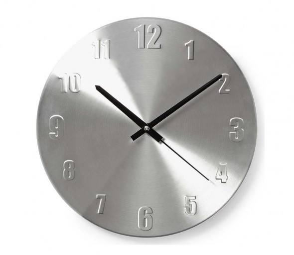 Nedis CLWA009MT30 - Metalowy zegar ścienny 1xAA chrom