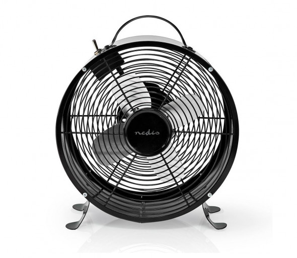 Nedis FNCL10BK20 - Wentylator stołowy RETRO 20W/230V czarny ø25 cm