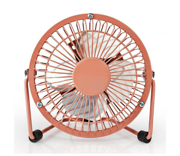 Nedis FNDK1PK10 - Wentylator stołowy 3W/USB 10 cm różowe złoto