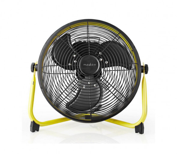 Nedis FNFL11FYW30 - Wentylator podłogowy 50W/230V czarny/żółty