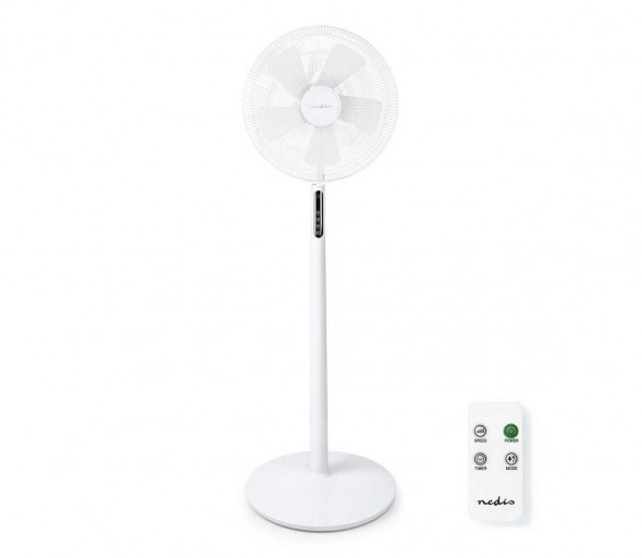 Nedis FNST16CWT40 - Wentylator podłogowy z wyświetlaczem LED 45W/230V biały