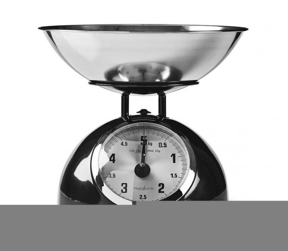 Nedis KASC110BK - Retro waga kuchenna z czarną miską