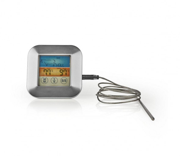 Nedis KATH106SI - Termometr do mięsa 0-250 ° C z timerem