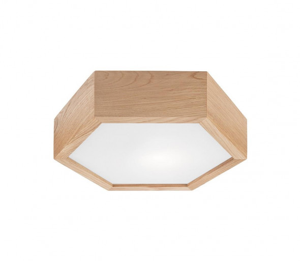 Plafon OAK HEX 1xE27/60W/230V śr. 32 cm dąb