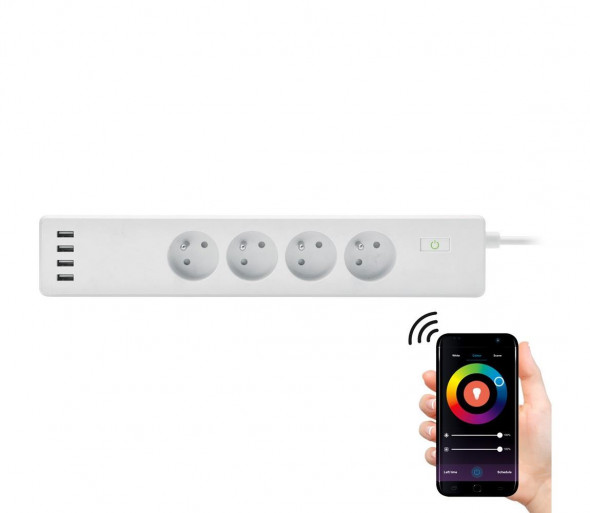 Przedłużacz z wyłącznikiem 1,8 m 4xUSB/Wi-Fi Tuya