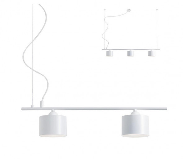 Redo 01-1550 - Żyrandol na lince MILLER 3xE27/230V biały