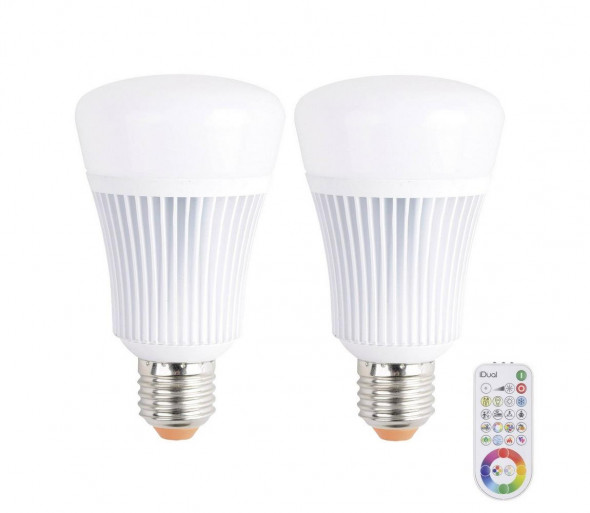 SET 2x LED RGBW Ściemnialna żarówka E27/11W/230V 2200-6500K  + pilot