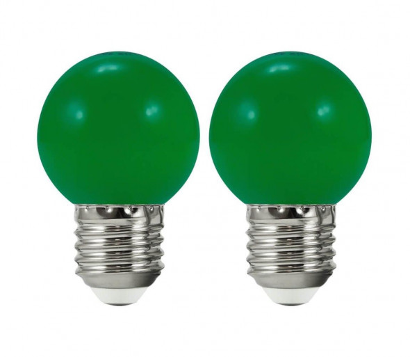 SET 2x LED Żarówka  PARTY E27/0,5W/36V zielona