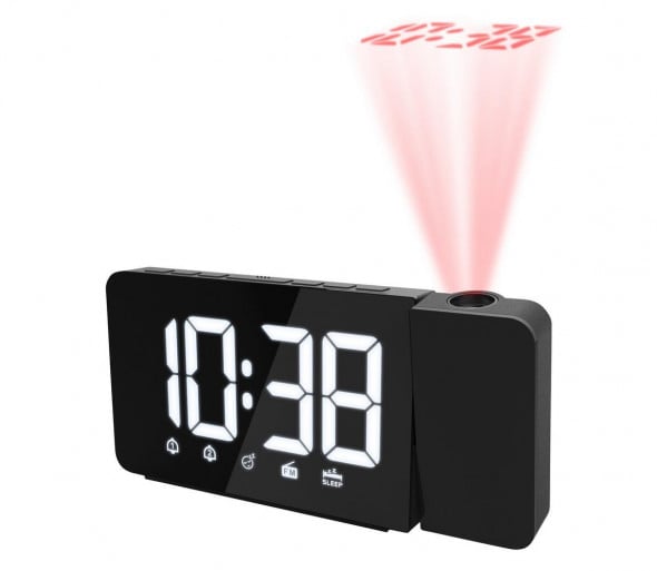 Solight CA04 - Radiobudzik z wyświetlaczem LED i projektorem 1xCR2032/5V