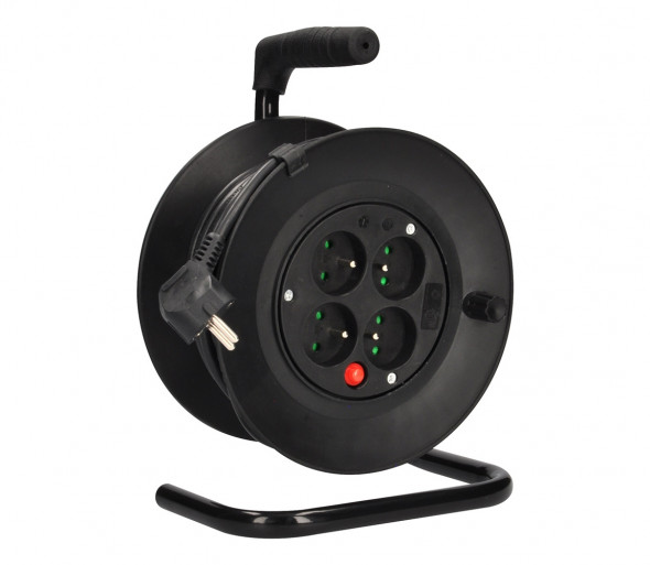 Solight PB22 - Przedłużacz bębnowy 15m czarny