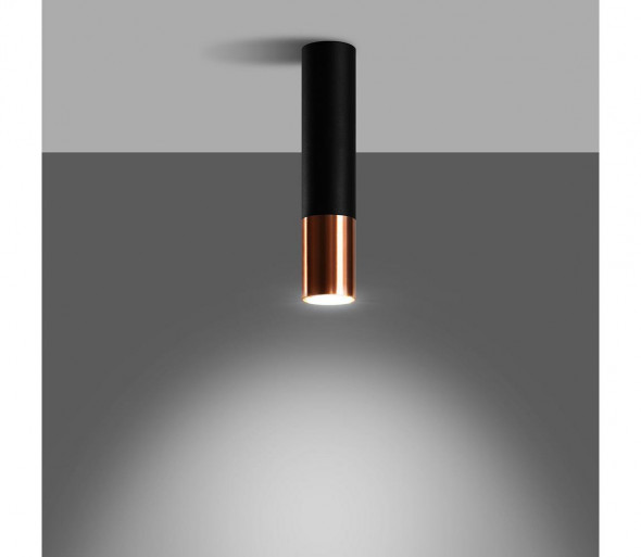Sollux SL.0945 - Plafon LOOPEZ 1xGU10/40W/230V czarny/miedź