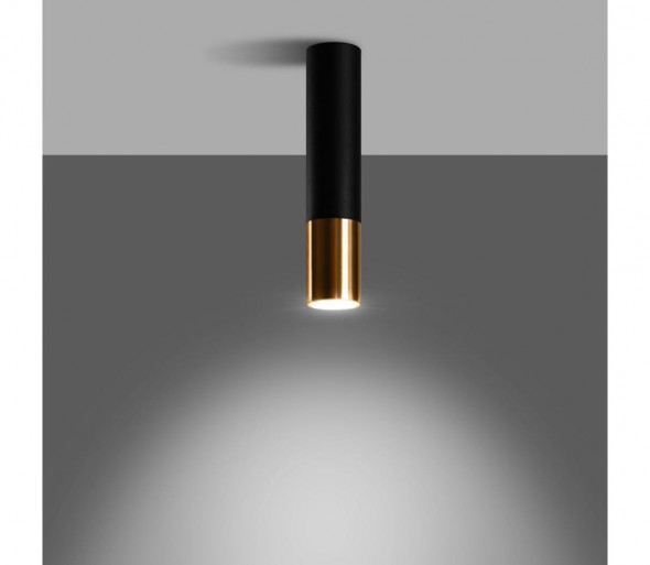 Sollux SL.0951 - Plafon LOOPEZ 1xGU10/40W/230V czarny/złoty