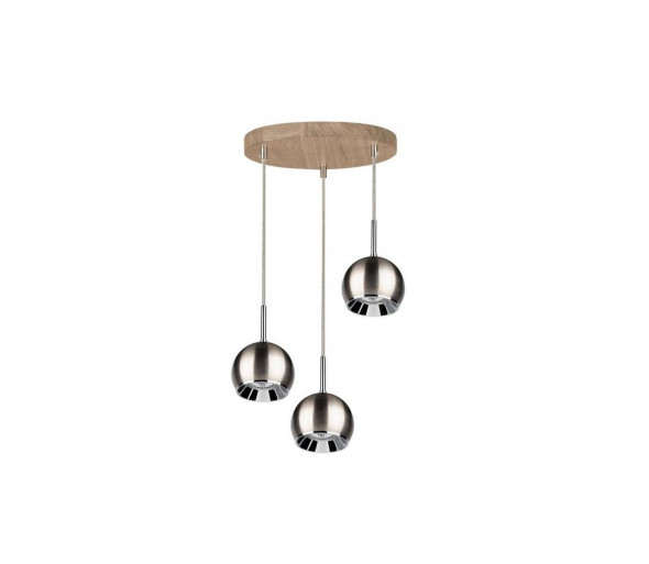 Spot-Light 5141374R - LED Żyrandol na lince BALL WOOD 3xGU10/5W/230V